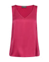 pink silk v-neck cami with wide straps 