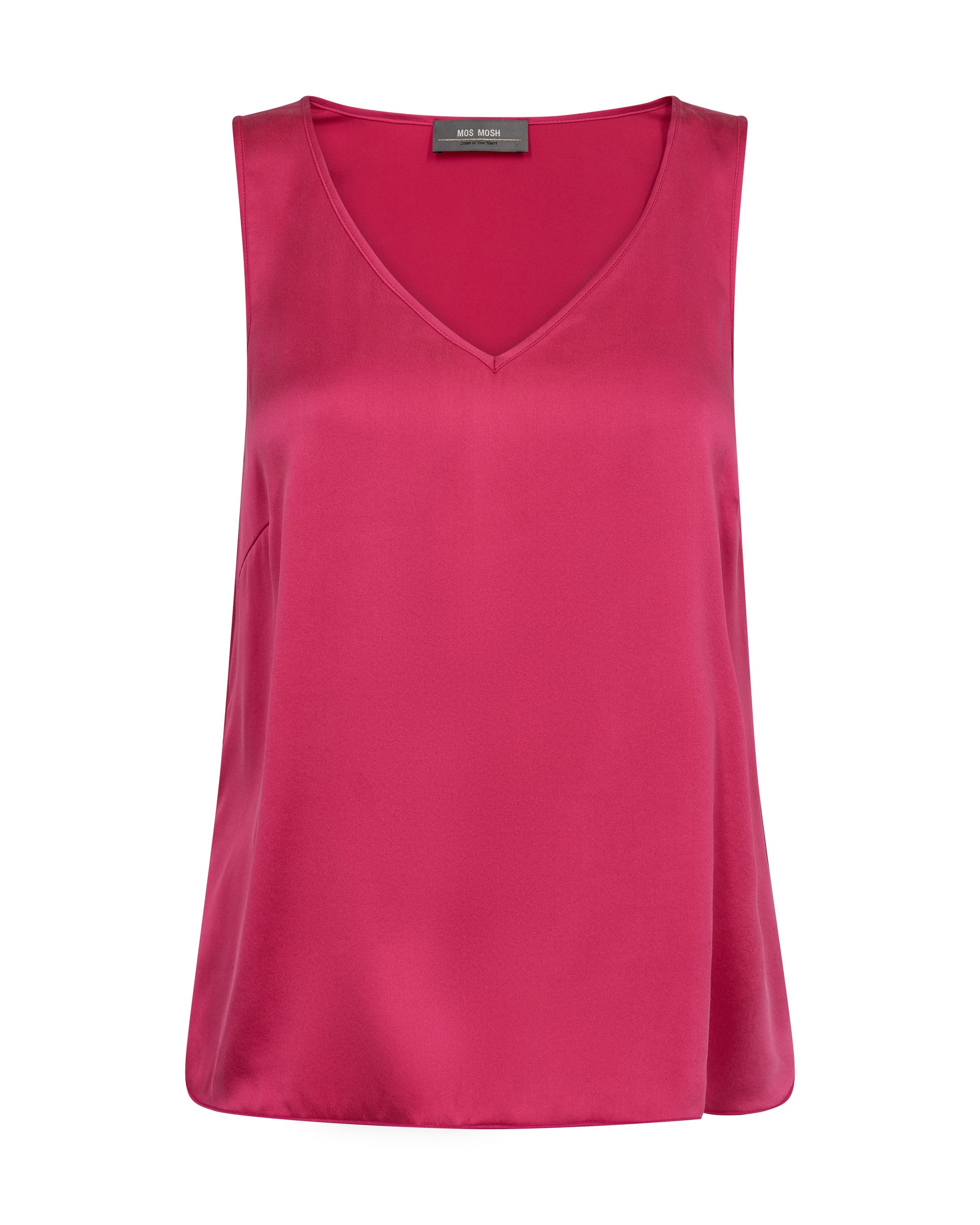 pink silk v-neck cami with wide straps 