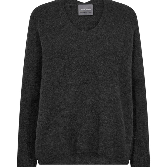 charcoal grey v neck wool jumper 