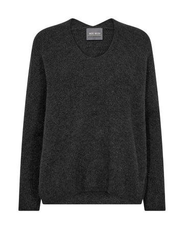 charcoal grey v neck wool jumper 