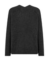 charcoal grey v neck wool jumper  rear view