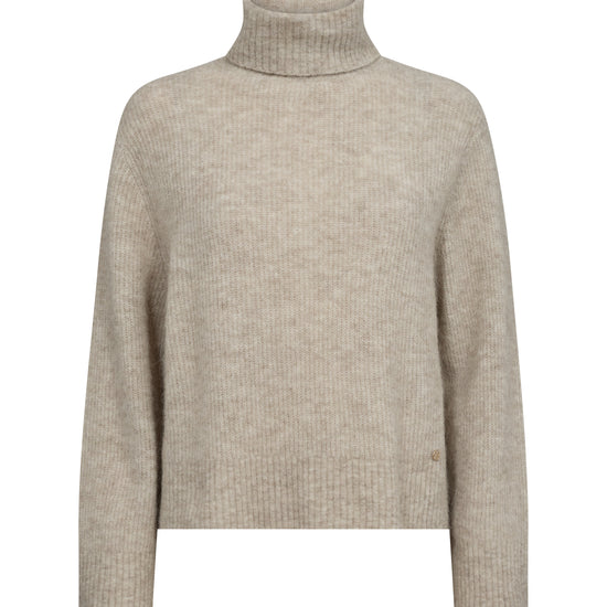 Aplaca blend roll neck knit in pale sand