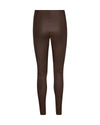 rear view of chocolate brown leather leggings