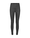 Stretch  leather leggings with an elasticated waistband in deep navy