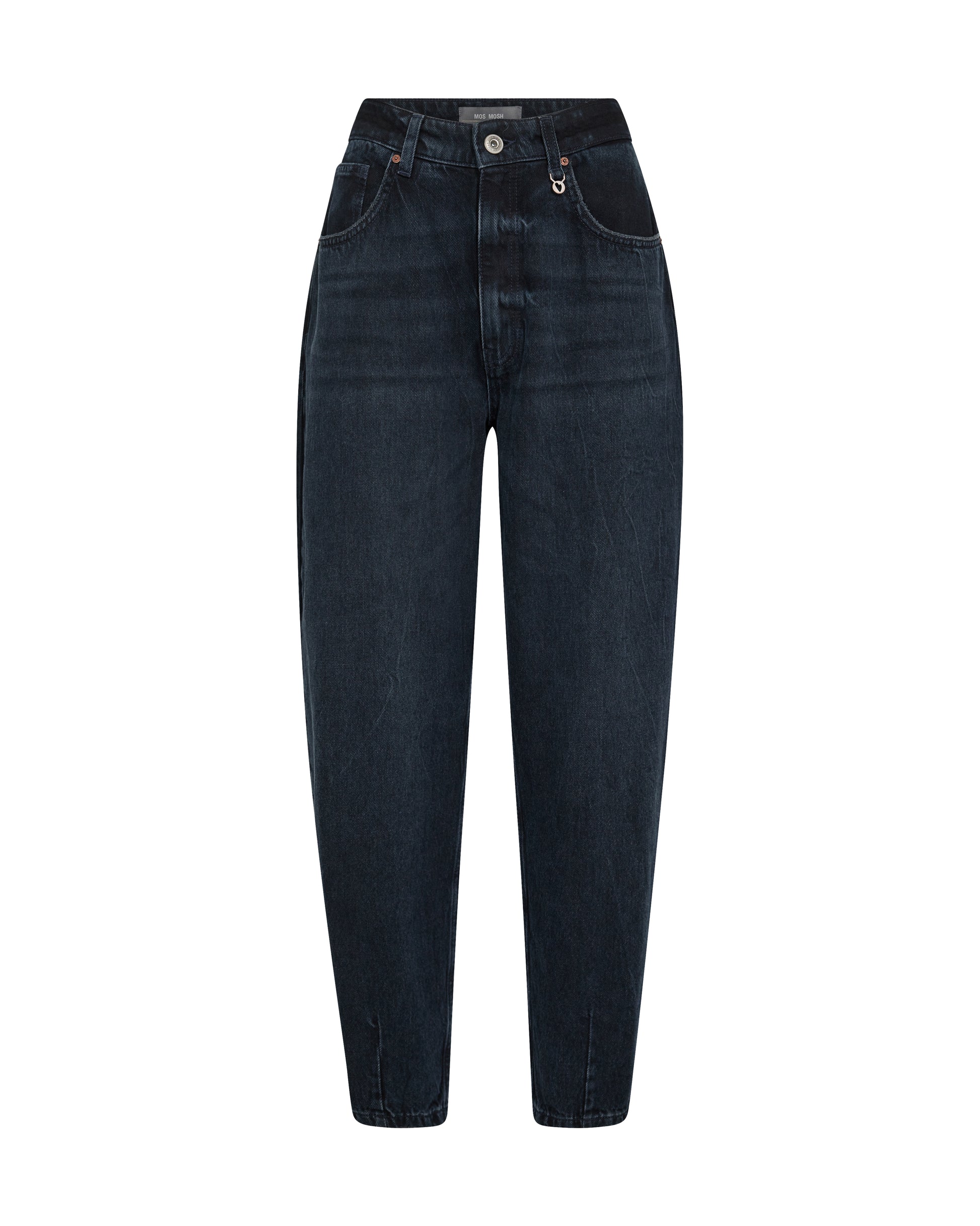 Barrel leg high waisted 00% cotton jeans