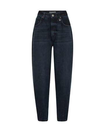 Barrel leg high waisted 00% cotton jeans