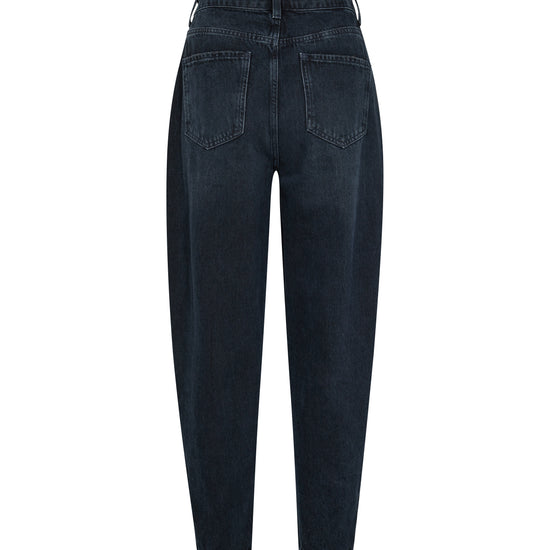 Barrel leg high waisted 00% cotton jeans rear view