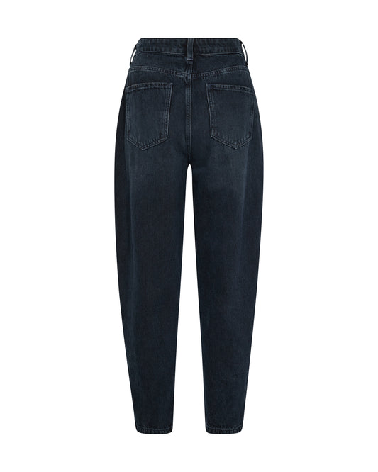 Barrel leg high waisted 00% cotton jeans rear view