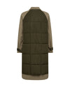 rear view of the coat with the padded panel