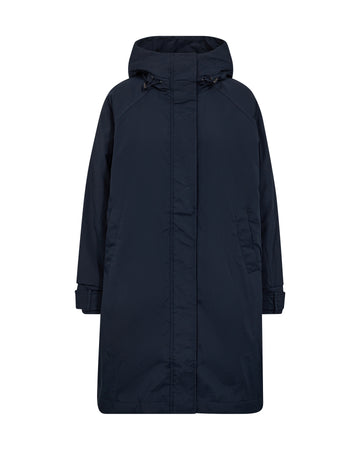 Navy insulated parker with a hood