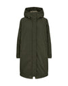 insulated forest green parka with a hood