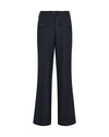 straight leg navy trousers with belt loops and button rear view 