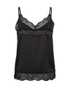 Rear view of Lace trimmed camisole with adjustable straps in black