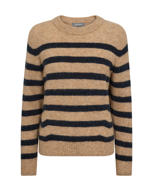 Stripe crew neck knit