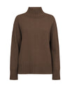 High neck cashmere jumper in warm brown