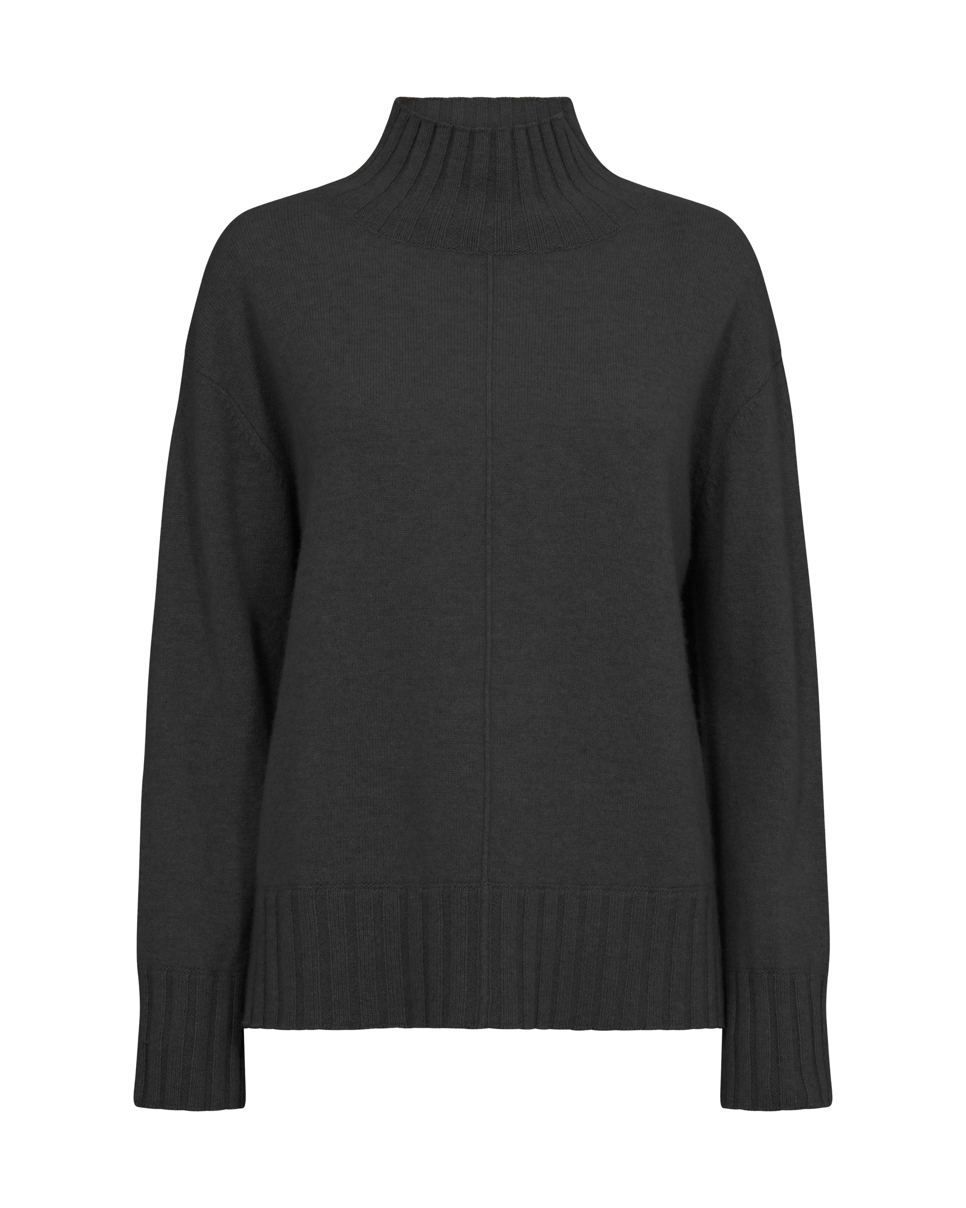 Black high neck cashmere jumper