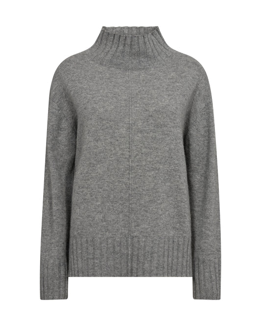 Sharkskin grey high neck cashmere jumper