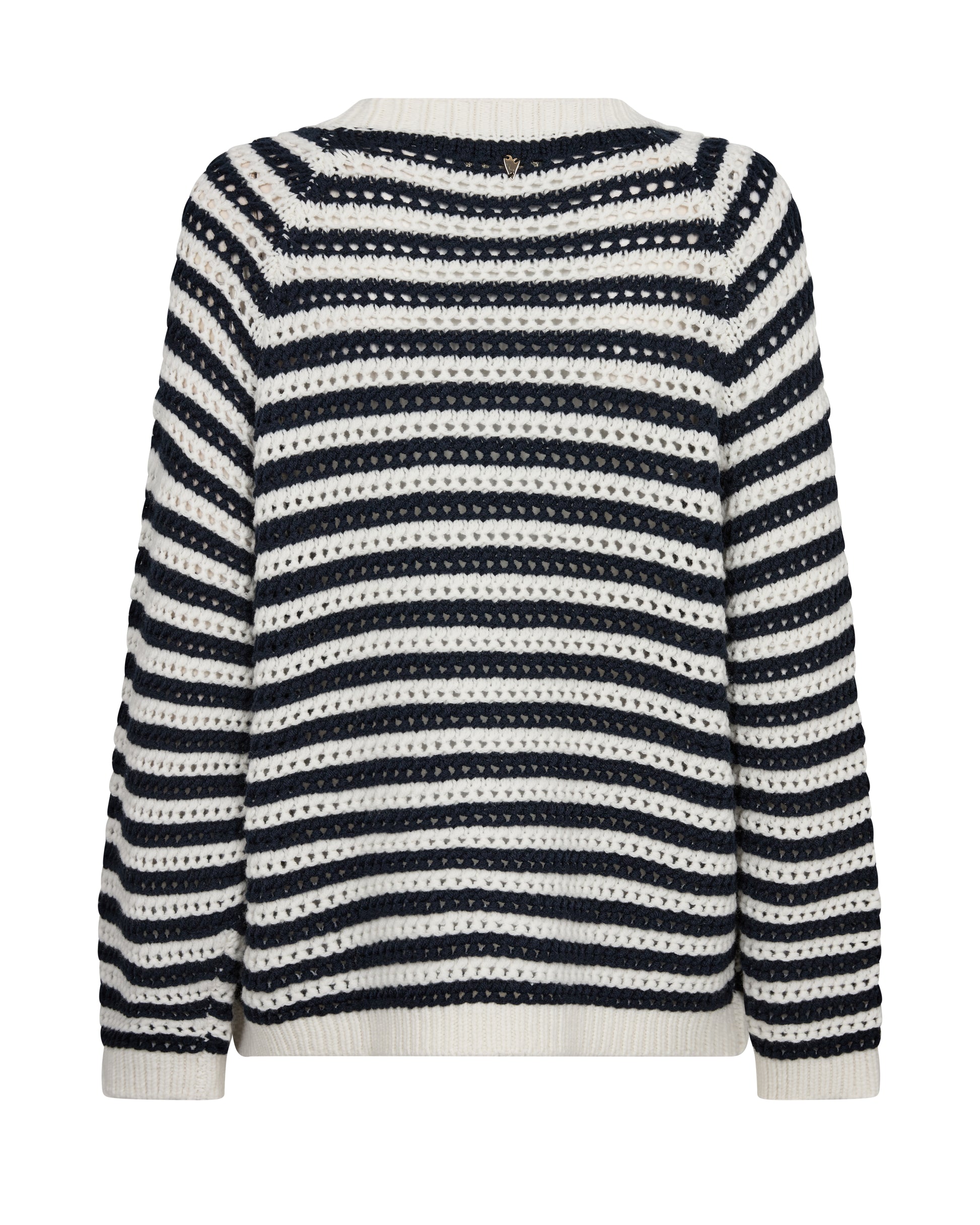 Navy and white striped knit