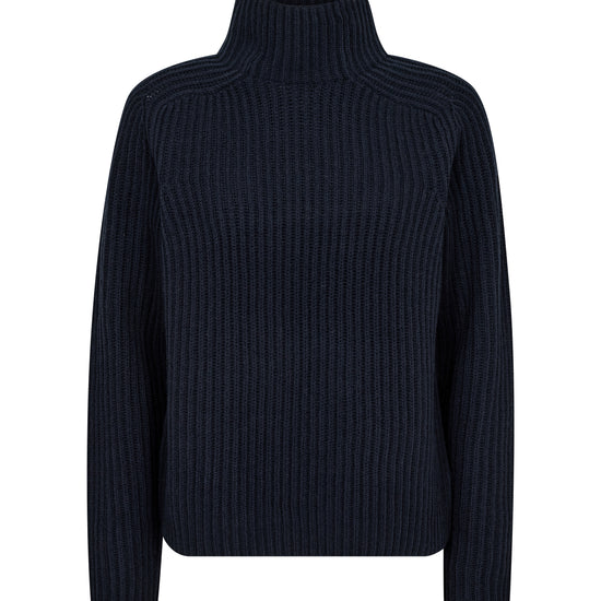 navy ribbed high neck jumper 