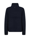 navy ribbed high neck jumper rear view 