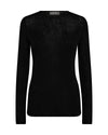 fine 100%wool black long sleeve roundneck jumper