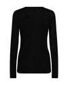 fine 100%wool black long sleeve roundneck jumper rear view