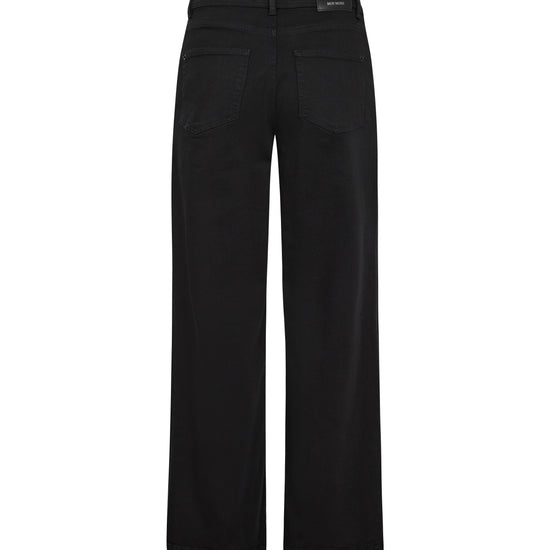 straight leg high waisted black jeans rear view