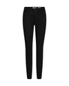 black skinny jeans with high rise and black hardware 