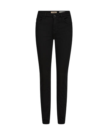 black skinny jeans with high rise and black hardware 