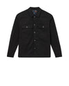 black overshirt with buttoned chest pockets and point collar 