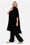 black cashmere poncho side view