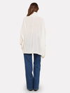 white cashmere poncho with turtle neck rear view