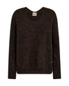 oversized wool mix v neck dark brown jumper