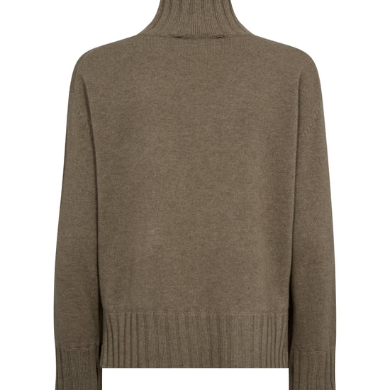 Brown cashmere sweater on a white background