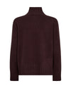 Brown cashmere turtleneck sweater on a white background