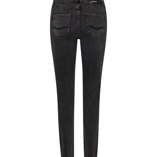 Grey jeans rear view on a white background