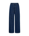 wide leg super soft dark blue jeans with drawstring waist