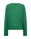 Green round neck sweater on a white background