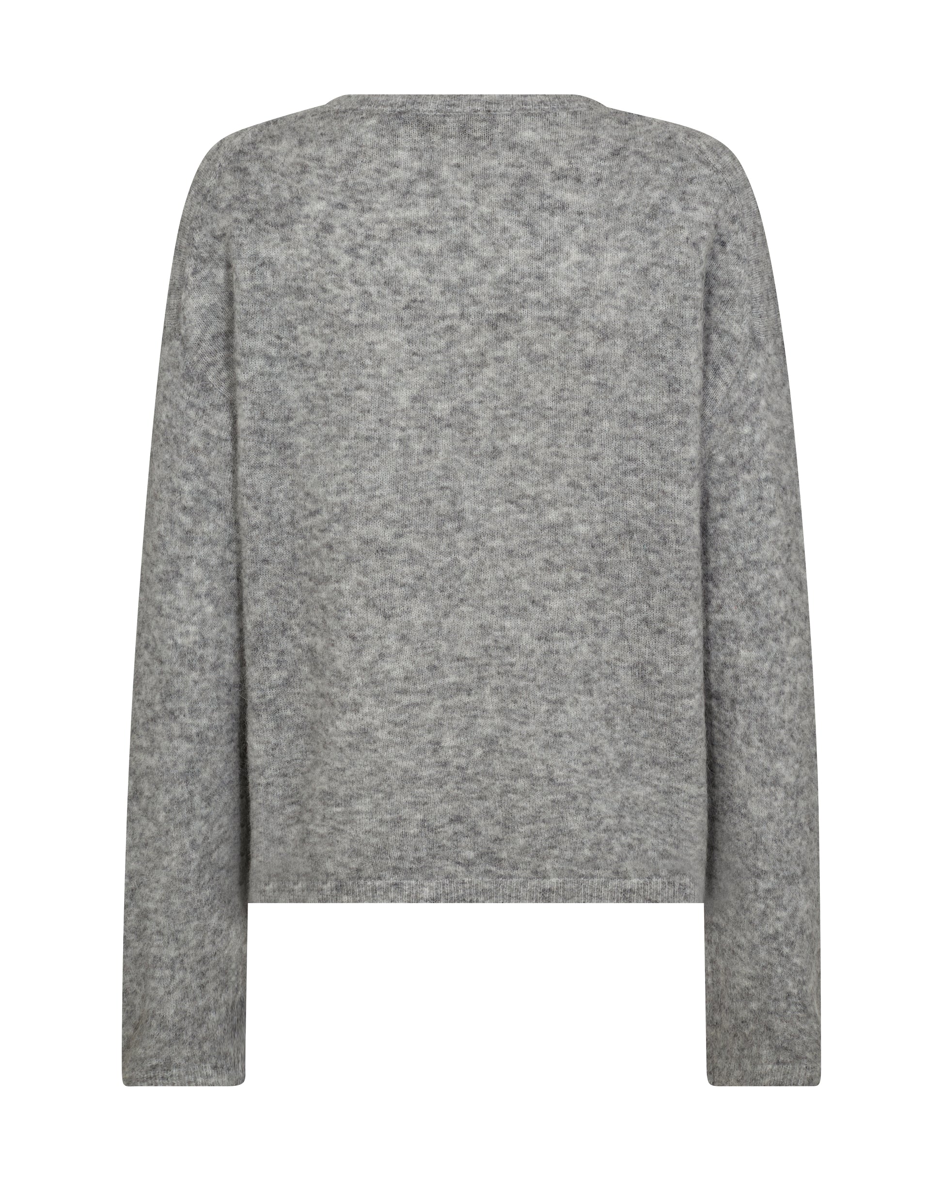 Rear view Gray sweater on a white background