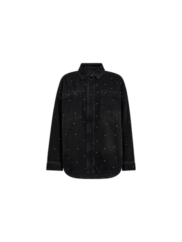 black denim shirt with studs all over