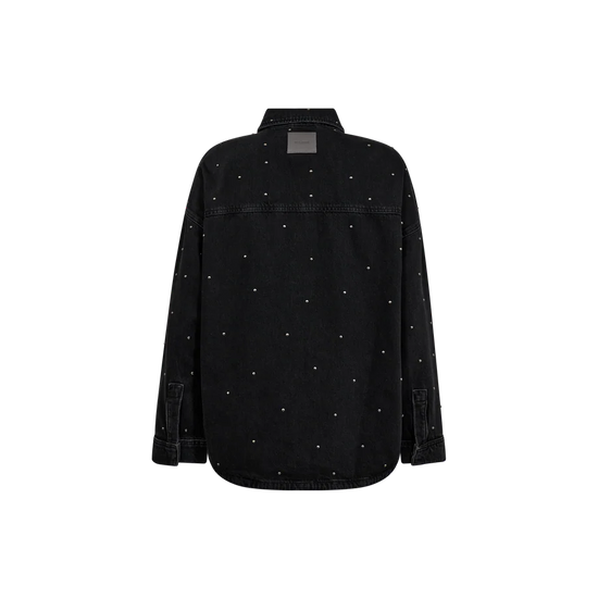 black denim shirt with studs all over