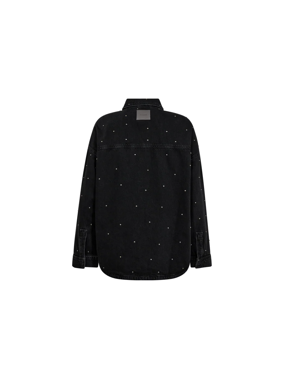 black denim shirt with studs all over