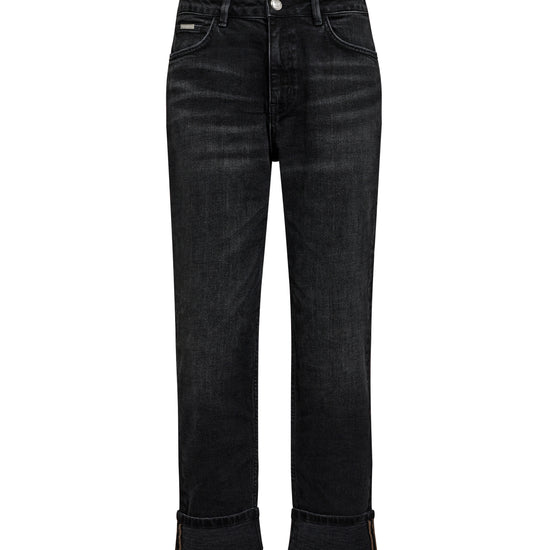 Vintage grey wash jeans with a turn up