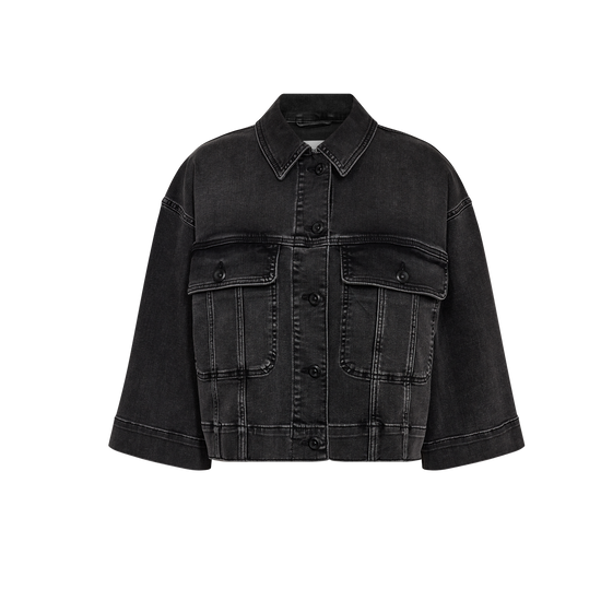 Washed grey denim jacket on a white background from Mos Mosh