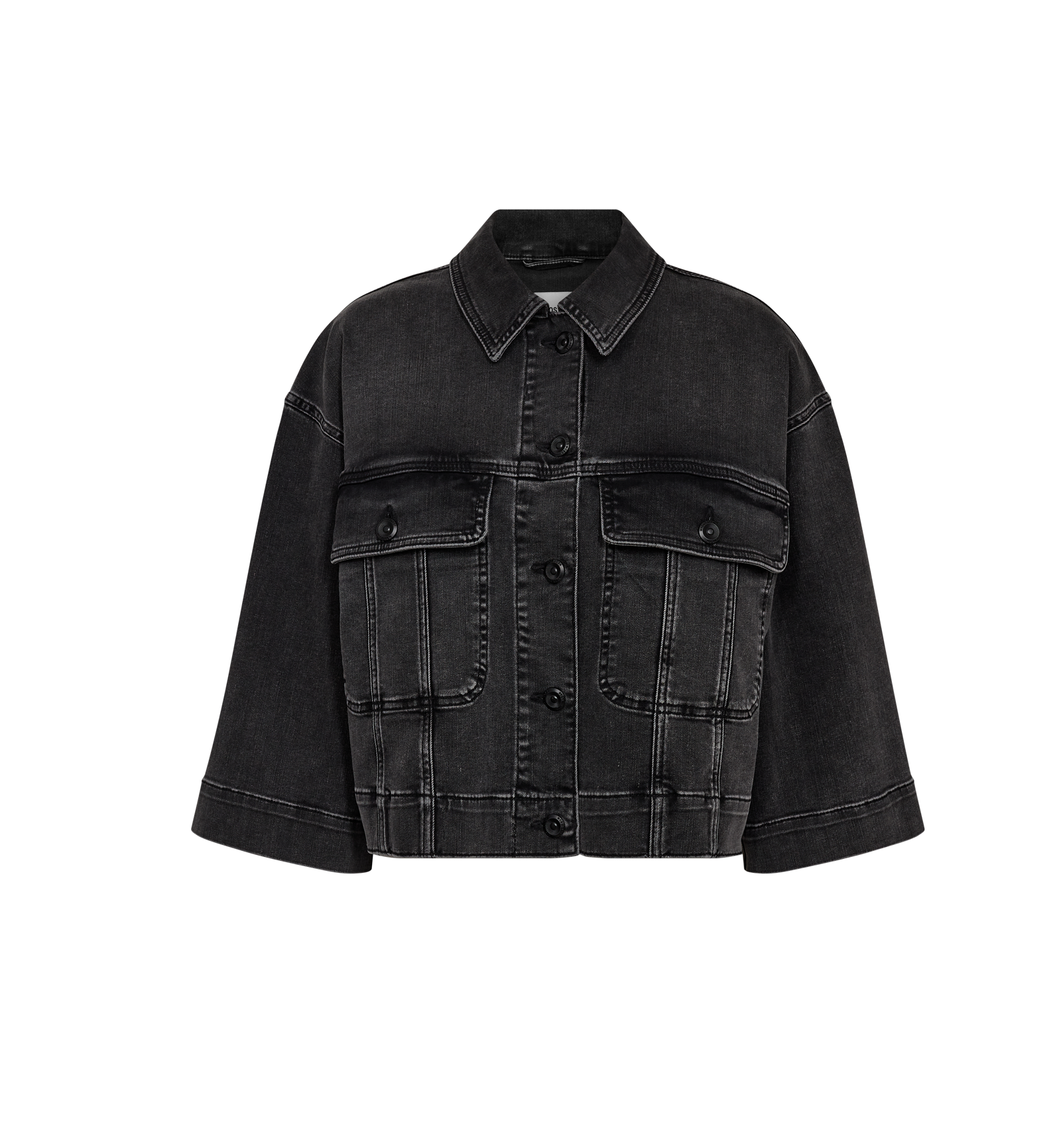 Washed grey denim jacket on a white background from Mos Mosh