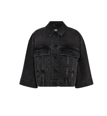 Washed grey denim jacket on a white background from Mos Mosh