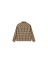 brown/beige checked shirt with chest pocket and black buttons from heyanno rear view