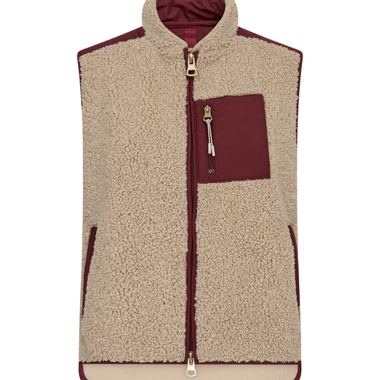 brown teddy fleece vest 