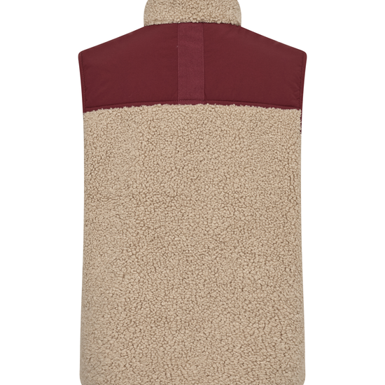 reer view of a teddy fleece vest