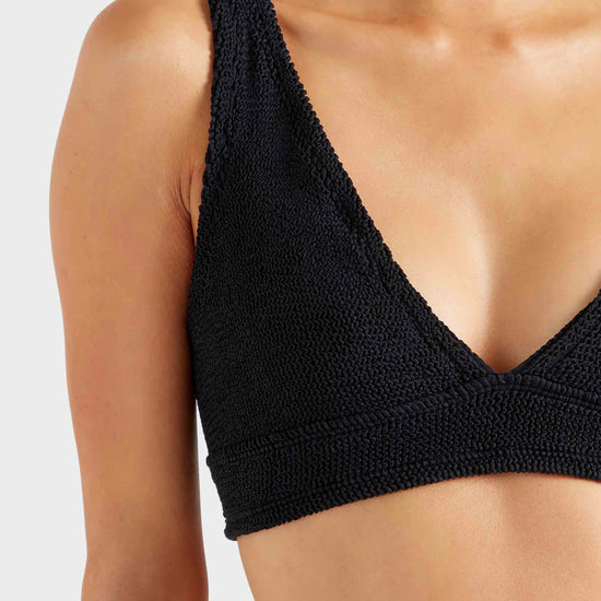 Close up of black bikini top from HunzaG